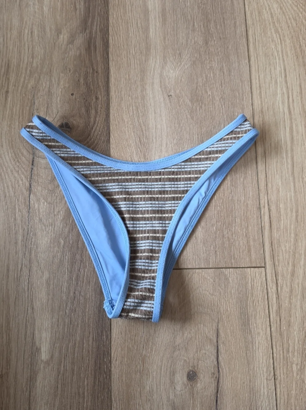 FRANKIES BIKINIS Full Moon Striped Micro Bikini Bottom S